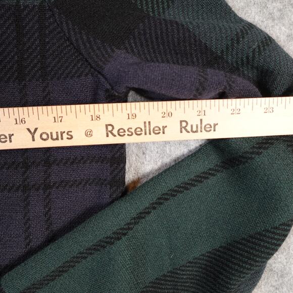 Ann Taylor Sweater Womens Large Tartan Plaid Knit Festive Holiday Soft Mock Neck - Picture 6 of 8